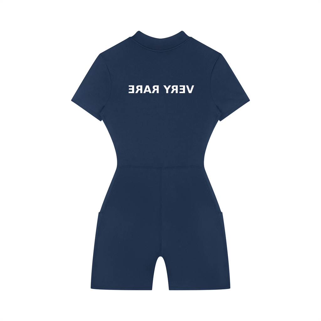 Women's Essential Quarter-Zip Short Sleeve Romper