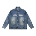 Collared Zip-Up Denim Jacket