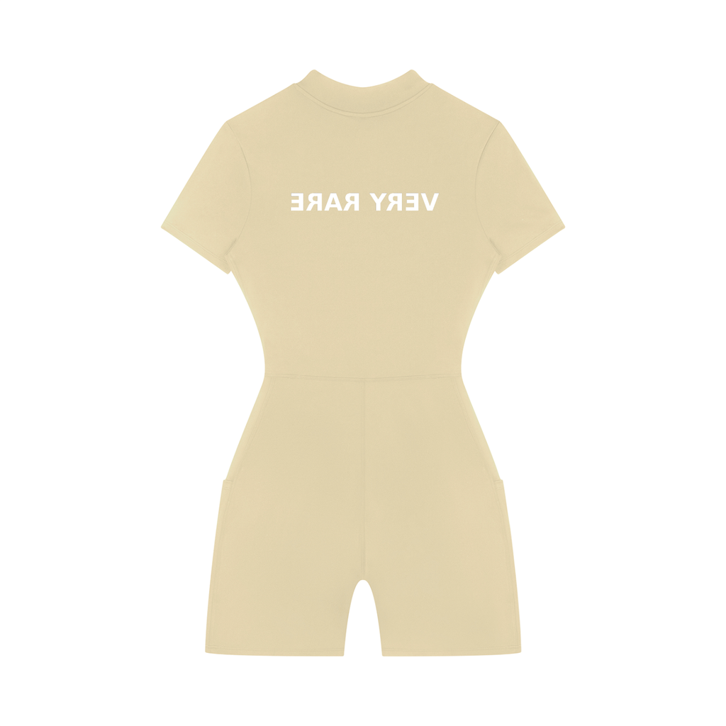 Women's Essential Quarter-Zip Short Sleeve Romper