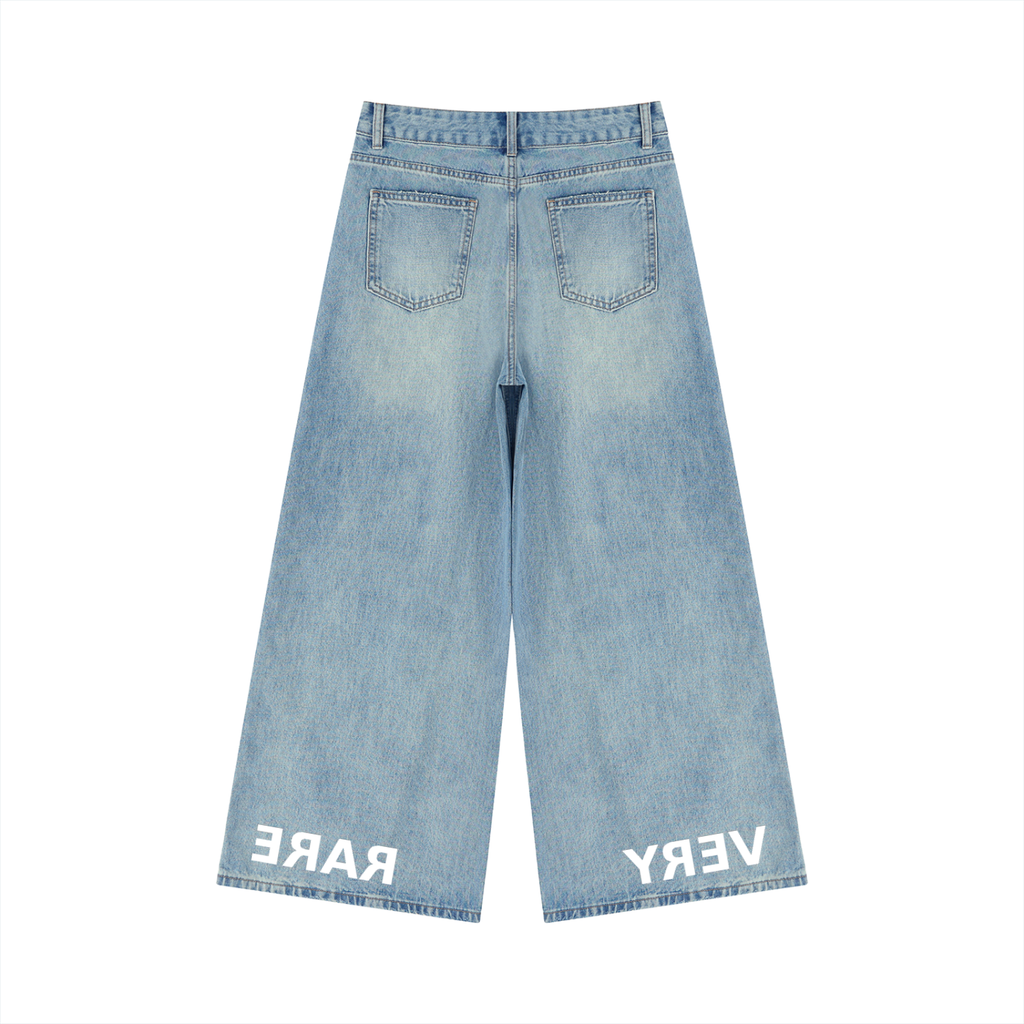 Vintage Wash Wide Leg Jeans