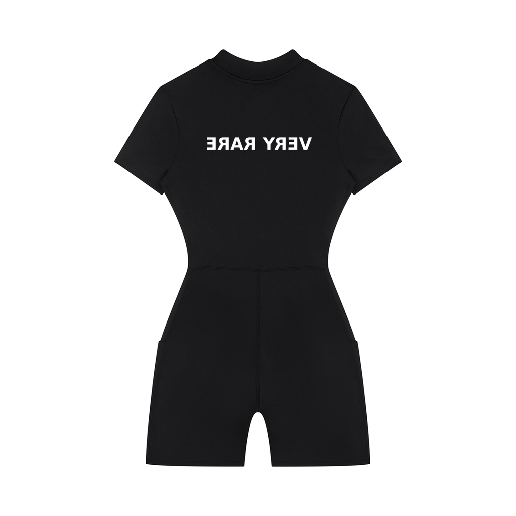 Women's Essential Quarter-Zip Short Sleeve Romper