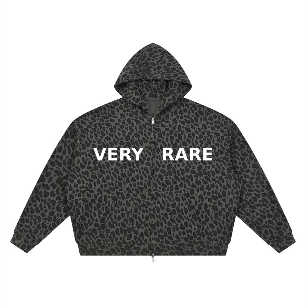 Essential Leopard Print Zip-Up Hoodie