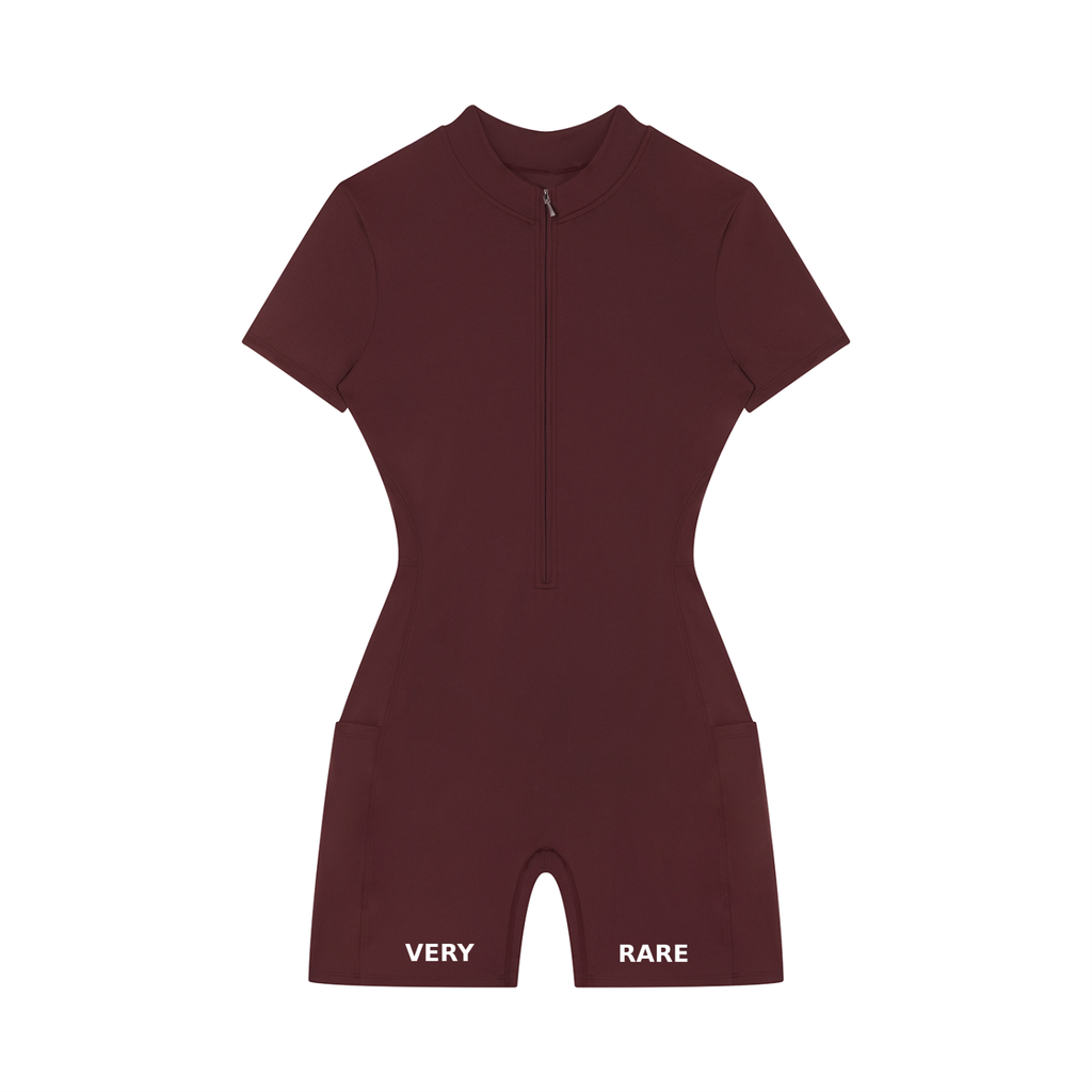 Women's Essential Quarter-Zip Short Sleeve Romper