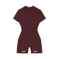 Women's Essential Quarter-Zip Short Sleeve Romper