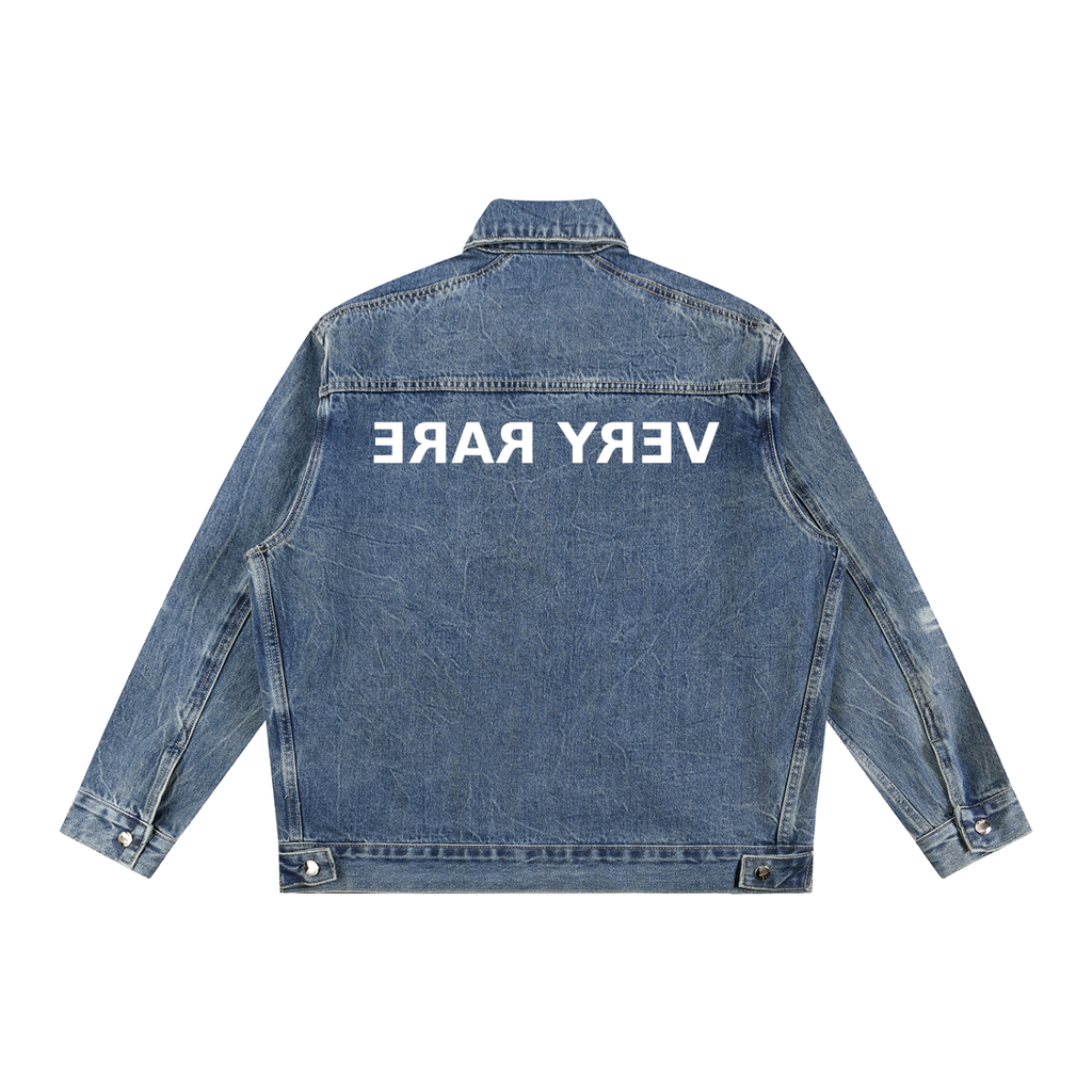 Collared Zip-Up Denim Jacket