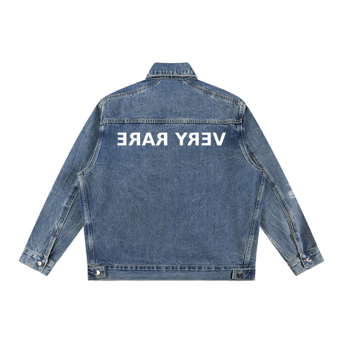 Collared Zip-Up Denim Jacket