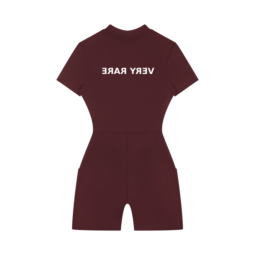 Women's Essential Quarter-Zip Short Sleeve Romper