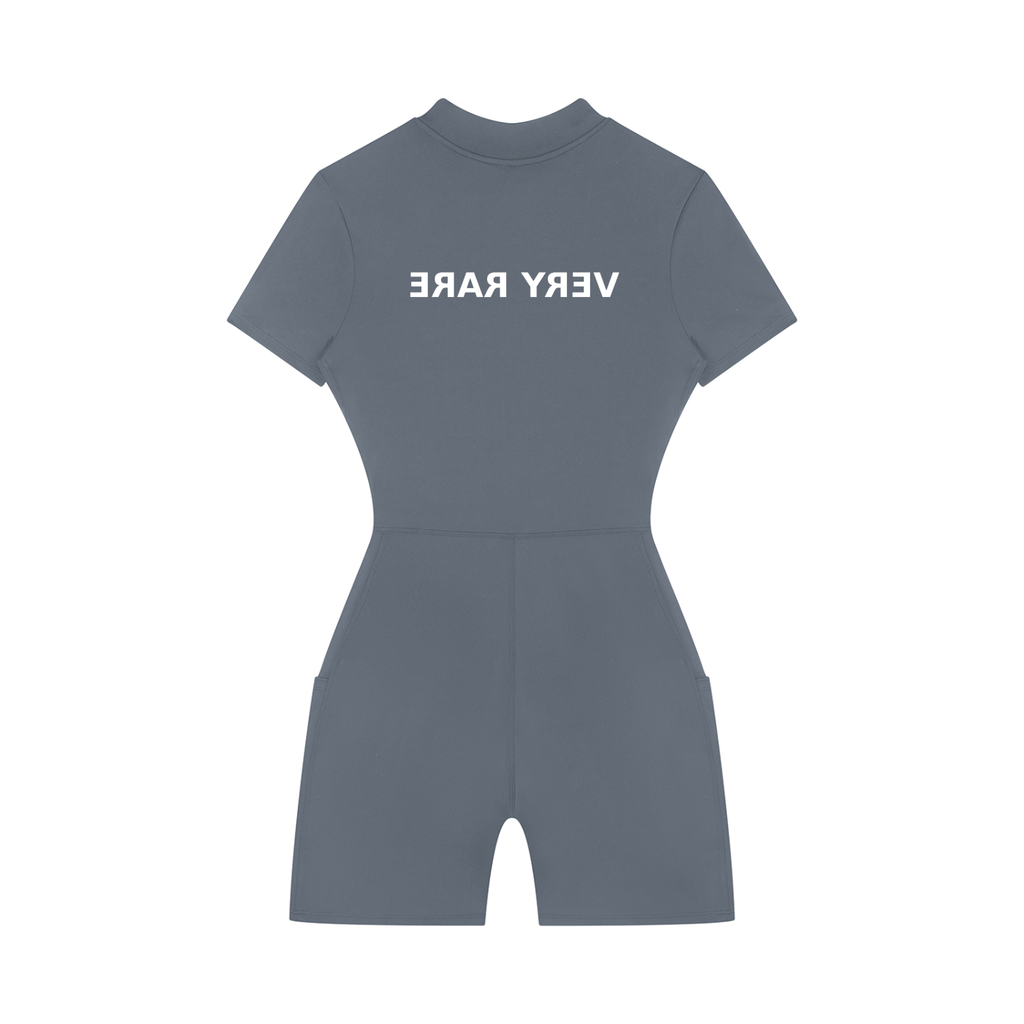 Women's Essential Quarter-Zip Short Sleeve Romper