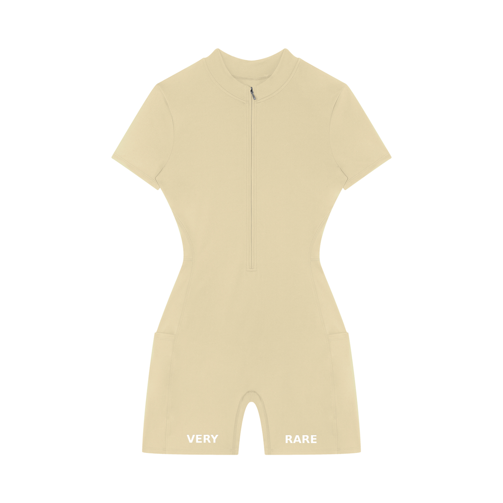 Women's Essential Quarter-Zip Short Sleeve Romper
