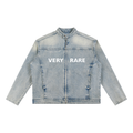Vintage Wash Zip-Up Denim Jacket